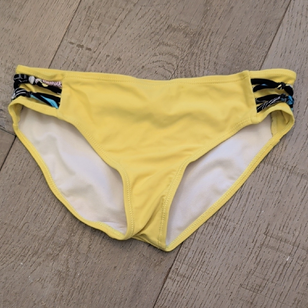 Mandarin & Co Yellow Bikini Bottom with Braided Side Detail